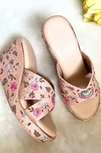Blush pink wedges