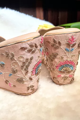 Blush pink wedges