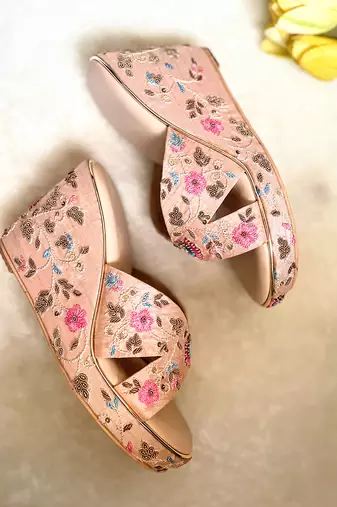 Blush pink wedges
