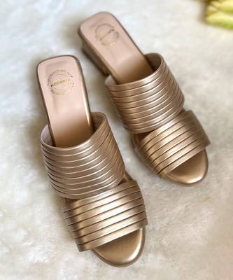 Gold pleated heels 1