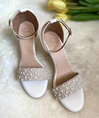 Pearl strap wedges 1