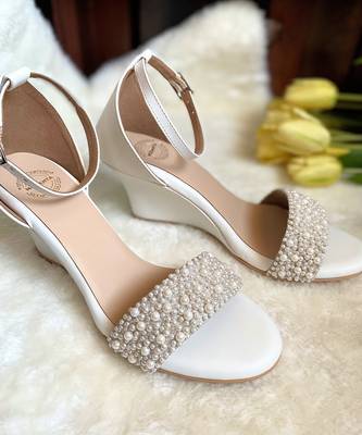 Pearl strap wedges 2