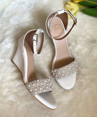 Pearl strap wedges 3