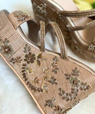 Antique embroidered wedges 3