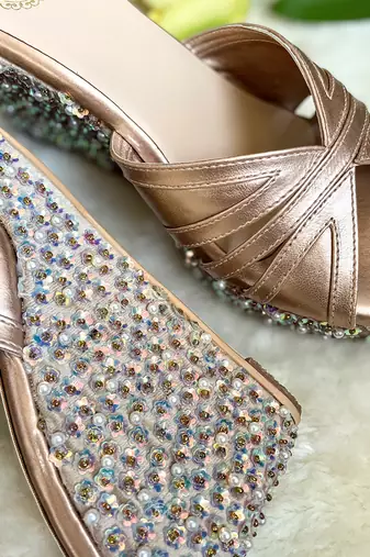 Rose gold wedges