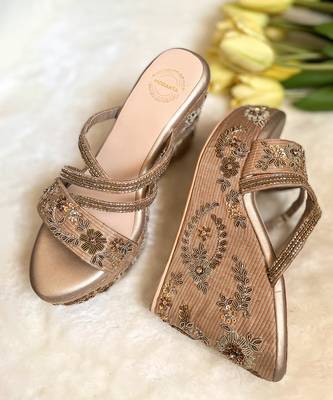 Antique embroidered wedges 4