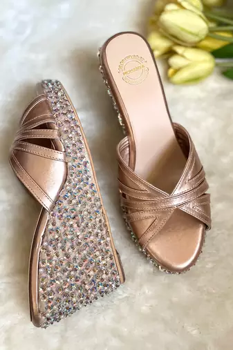 Rose gold wedges