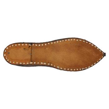 Holed burgundy leather men's jodhpuri mojaris 2