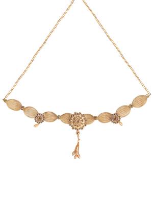 Off-white gold-plated kundan studded & beaded handcrafted kamarbandh 4