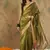 Green Ethnic Cotton Organza c Woven Graceful Saree