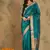 Teal Ethnic Cotton Organza c Woven Graceful Saree
