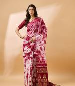 Ethnic Maroon Trendy Staple Cotton c Woven Pleasureful Saree