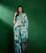 Ethnic Blue Trendy Staple Cotton c Woven Pleasureful Saree