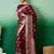 Wine Woven Jacquard Ethnic Partywear Traditional Saree