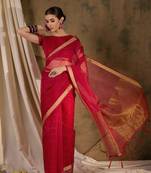 Red Designer Look Organza Silk Ethnic Looks Festive Wear Traditional Looks Girlish Saree