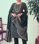 Beautiful teal blue colour chanderi fabric smart printed readymade festive suit