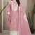Sober and sophisticated pink colour organza fabric girlish festive wear ethnic suit