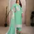 Sober and sophisticated sea green colour organza fabric girlish festive wear ethnic suit