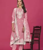 Pink colour resham baadla work for graceful festive wear ethnic salwar kameez