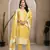 Yellow colour organza fabric ethnic resham embroidered festive wear salwar kameez