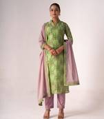 Green colour heavy wedding reception dress for perfect bridesmaid look