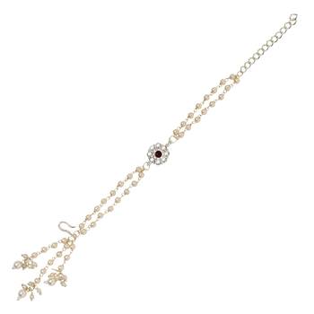 I jewels designer kundan pearl hanging bhaiya bhabhi lumba rakhi 5