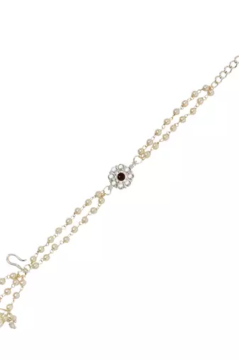 I jewels designer kundan pearl hanging bhaiya bhabhi lumba rakhi