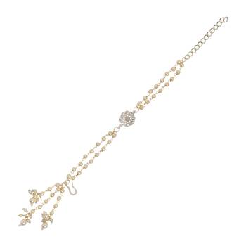 I jewels designer kundan pearl hanging bhaiya bhabhi lumba rakhi 5