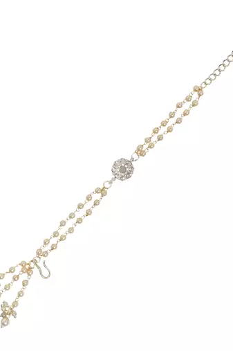 I jewels designer kundan pearl hanging bhaiya bhabhi lumba rakhi
