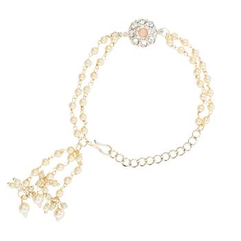 I jewels designer kundan pearl hanging bhaiya bhabhi lumba rakhi 4