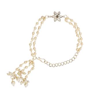 I jewels designer kundan pearl hanging bhaiya bhabhi lumba rakhi 3