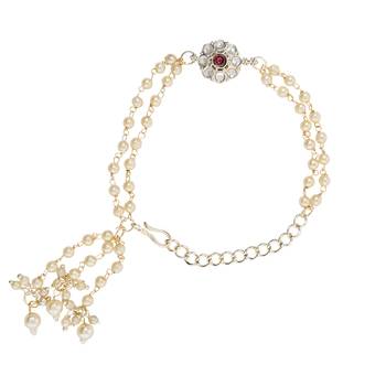 I jewels designer kundan pearl hanging bhaiya bhabhi lumba rakhi 4