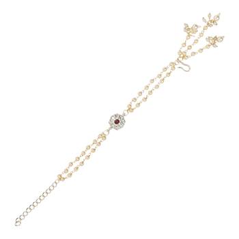 I jewels designer kundan pearl hanging bhaiya bhabhi lumba rakhi 5