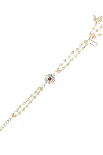 I jewels designer kundan pearl hanging bhaiya bhabhi lumba rakhi