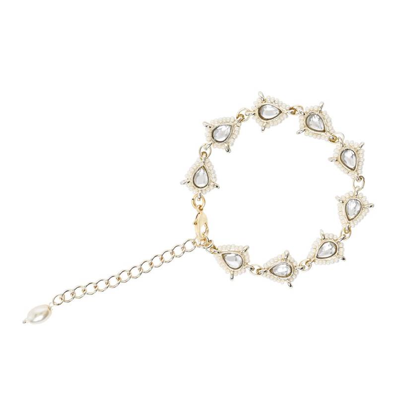 I jewels designer kundan pearl hanging bhaiya bhabhi lumba rakhi