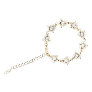 I jewels designer kundan pearl hanging bhaiya bhabhi lumba rakhi 3