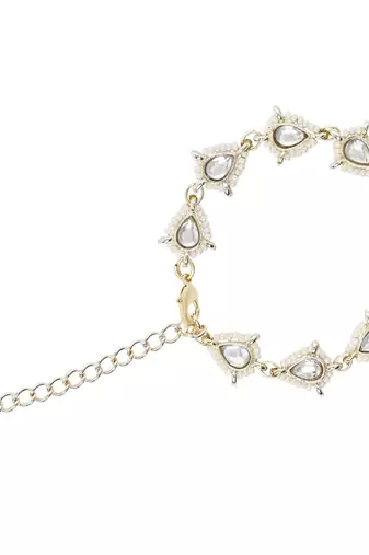 I jewels designer kundan pearl hanging bhaiya bhabhi lumba rakhi