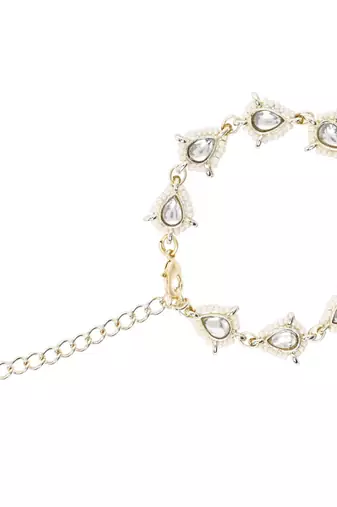 I jewels designer kundan pearl hanging bhaiya bhabhi lumba rakhi