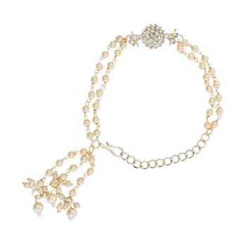 I jewels designer kundan pearl hanging bhaiya bhabhi lumba rakhi 2