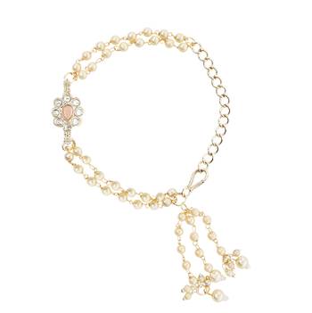 I jewels designer kundan pearl hanging bhaiya bhabhi lumba rakhi 3