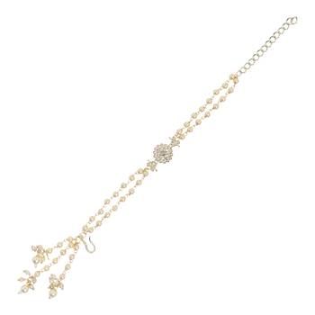 I jewels designer kundan pearl hanging bhaiya bhabhi lumba rakhi 4