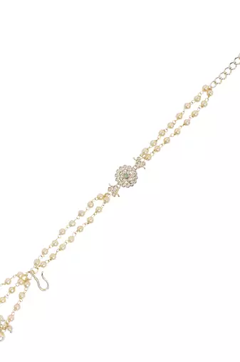 I jewels designer kundan pearl hanging bhaiya bhabhi lumba rakhi