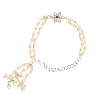 I jewels designer kundan pearl hanging bhaiya bhabhi lumba rakhi 3