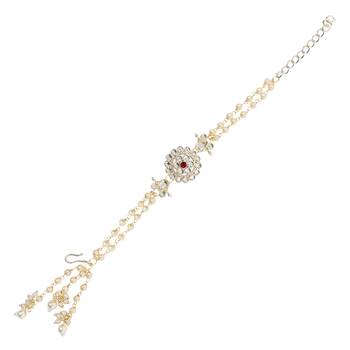 I jewels designer kundan pearl hanging bhaiya bhabhi lumba rakhi 4