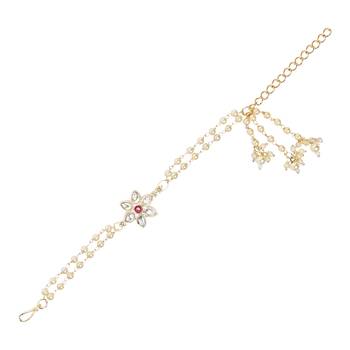 I jewels designer kundan pearl hanging bhaiya bhabhi lumba rakhi 5