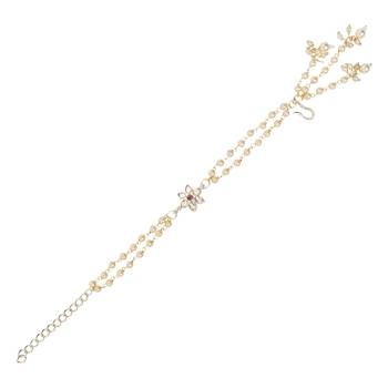 I jewels designer kundan pearl hanging bhaiya bhabhi lumba rakhi 5