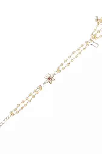 I jewels designer kundan pearl hanging bhaiya bhabhi lumba rakhi
