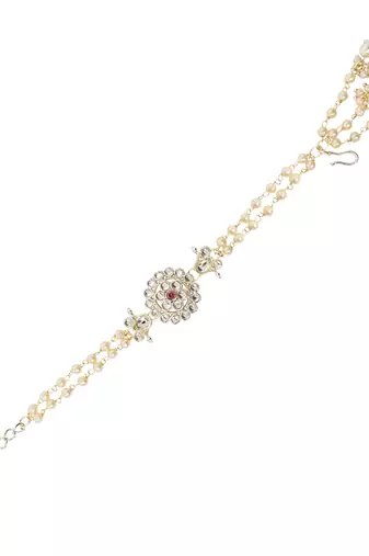 I jewels designer kundan pearl hanging bhaiya bhabhi lumba rakhi