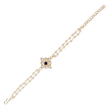 I jewels designer kundan pearl hanging bhaiya bhabhi lumba rakhi 4