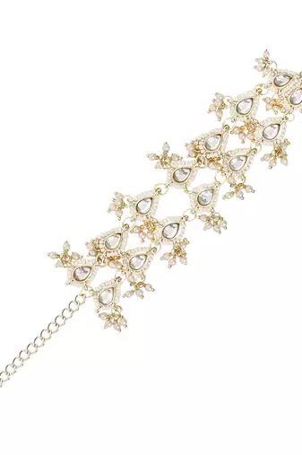 I jewels designer kundan pearl hanging bhaiya bhabhi lumba rakhi